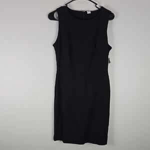 Old Navy Womens Black Sleeveless Sheath Dress Size S Stretch Cotton Knit LBD